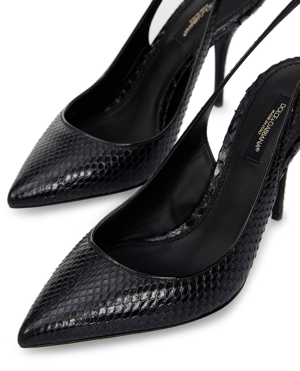 Шкіряні слінгбеки Dolce&Gabbana CG0423-A2V37, чорний колір • Купити в інтернет-магазині Kameron