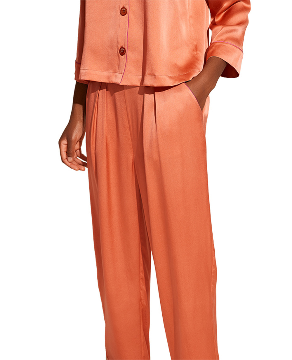 Шелковые брюки CAPITAINE ERES 232112, оранжевый цвет • Купить в интернет-магазине Kameron