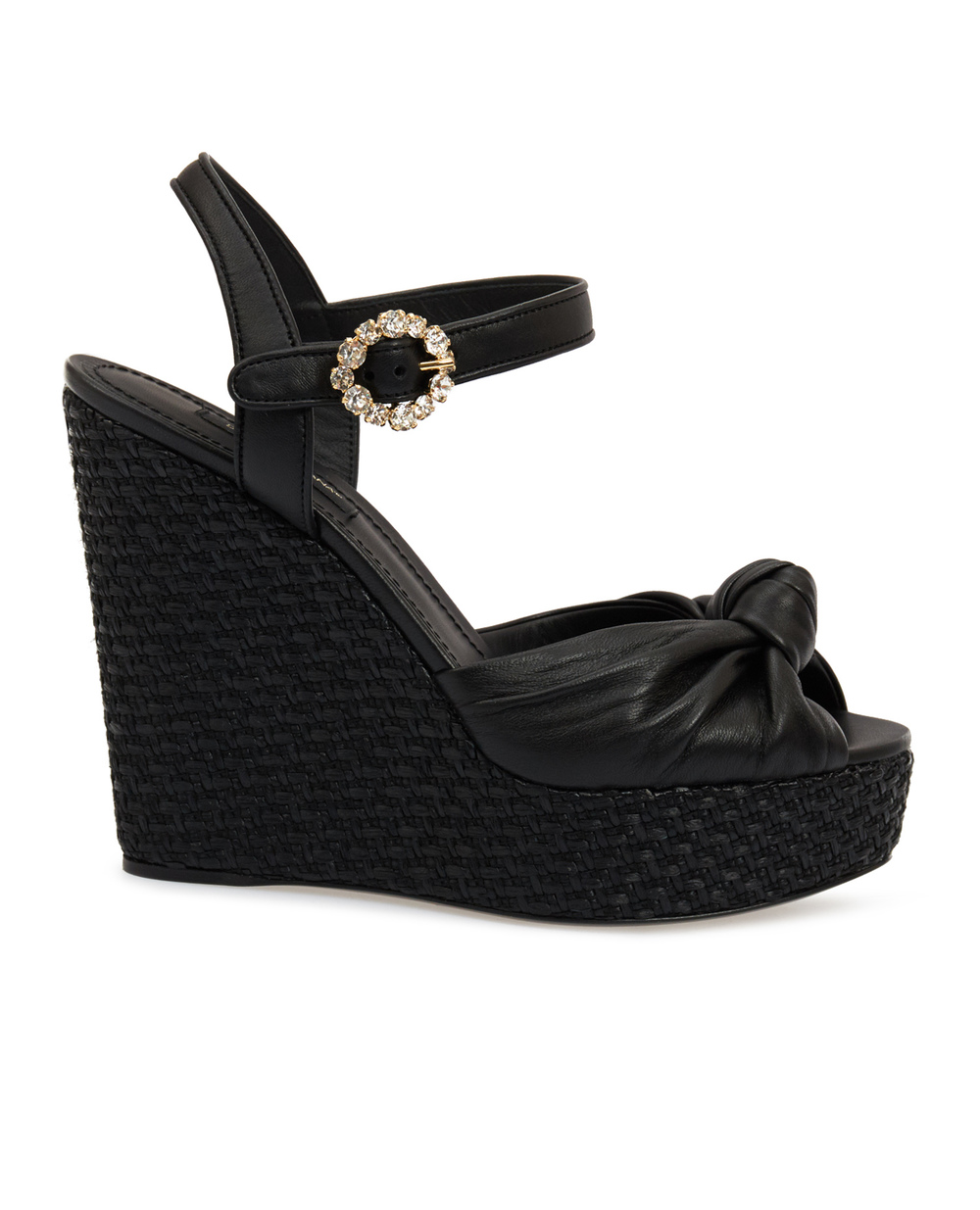 Шкіряні босоніжки Dolce&Gabbana CZ0219-AA703, чорний колір • Купити в інтернет-магазині Kameron