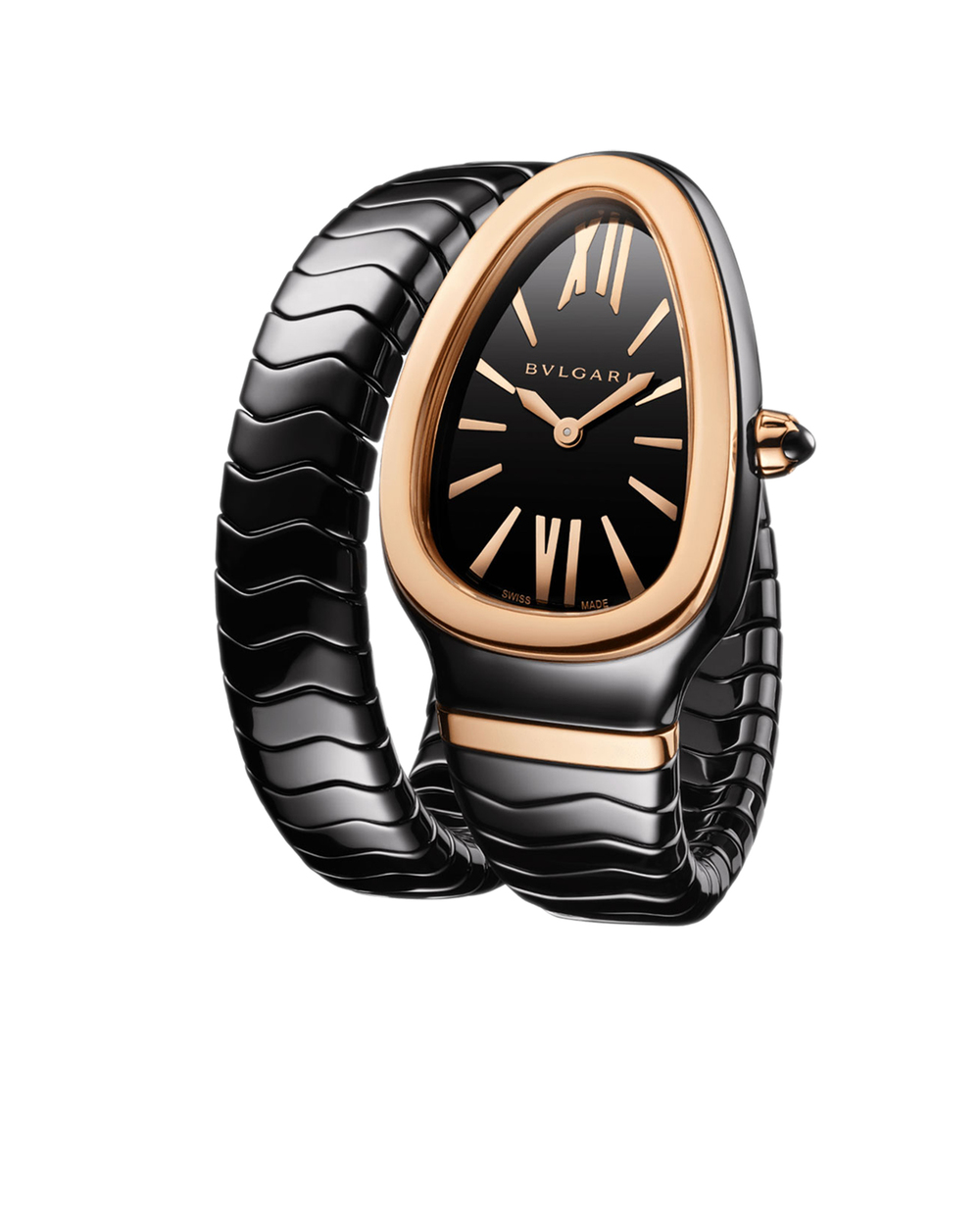 Годинник Serpenti Spiga Bulgari 102735, чорний колір • Купити в інтернет-магазині Kameron