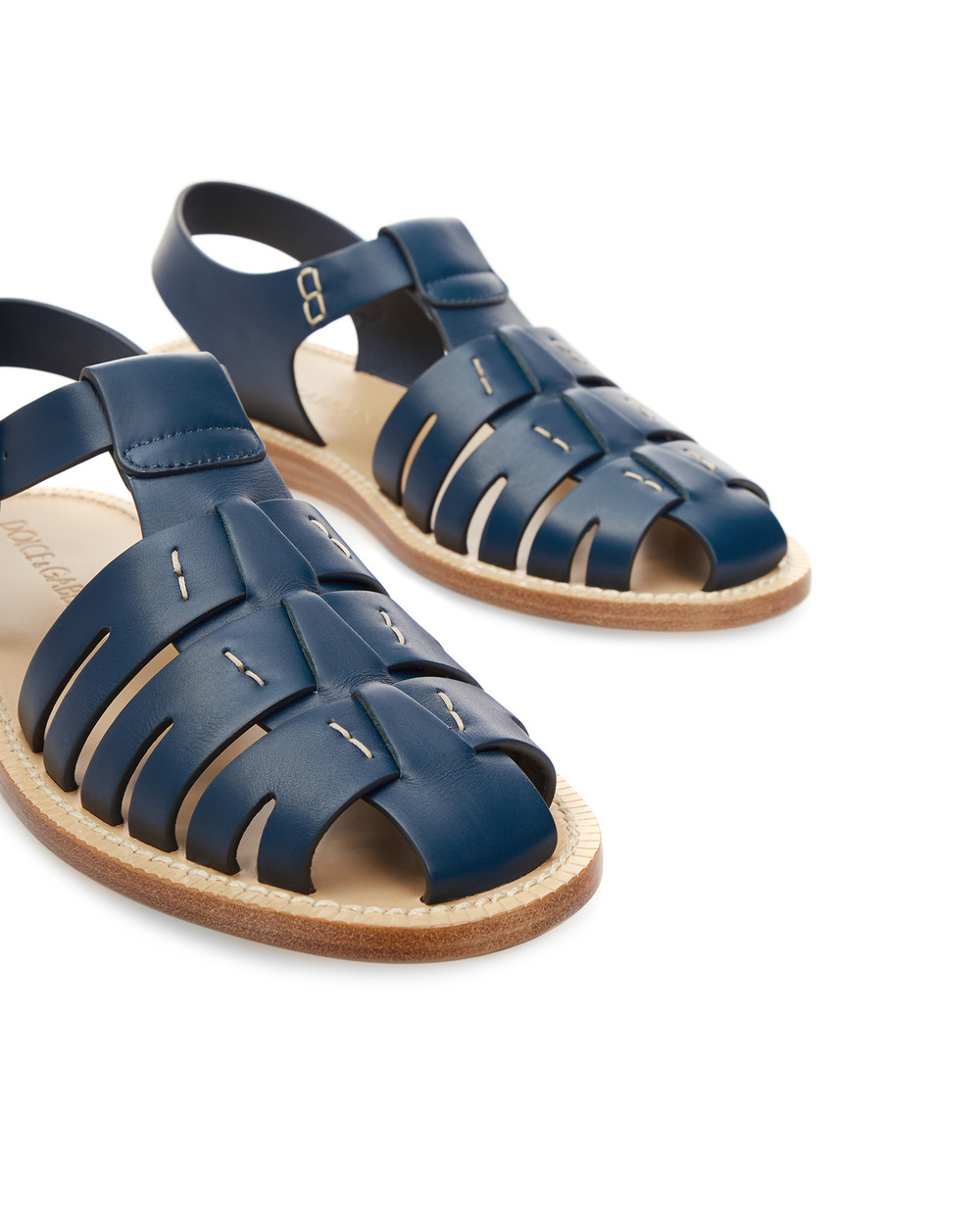 Шкіряні сандалі Dolce&Gabbana A80160-AV385, синій колір • Купити в інтернет-магазині Kameron