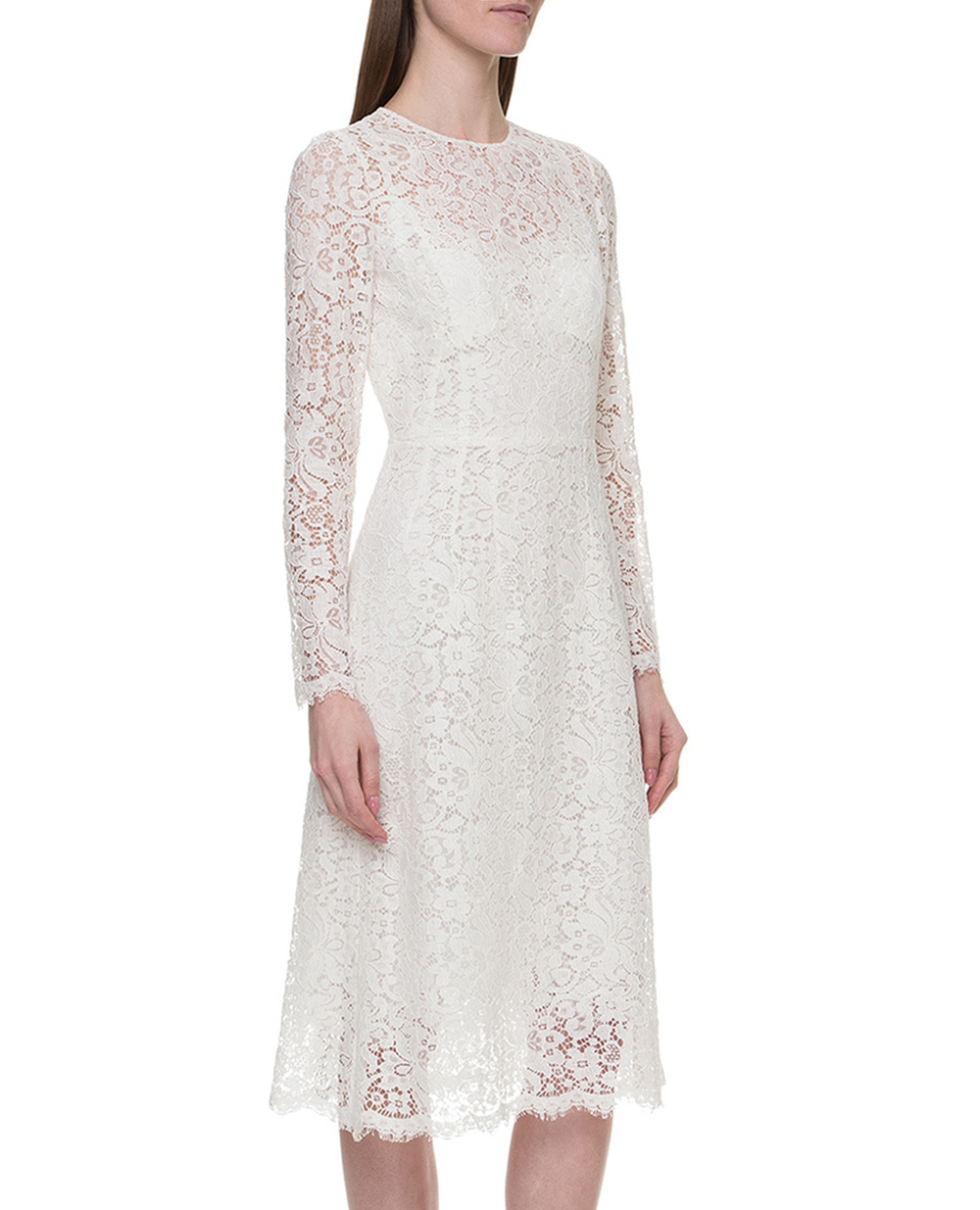Кружевное платье Dolce&Gabbana F6E5MT-HLMQQ, белый цвет • Купить в интернет-магазине Kameron