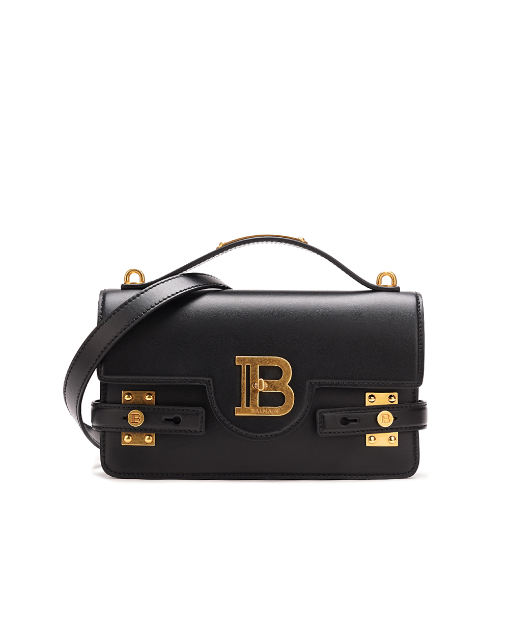 Шкіряна сумка B-Buzz Shoulder 24 Balmain CN1DA828LAVE, чорний колір • Купити в інтернет-магазині Kameron