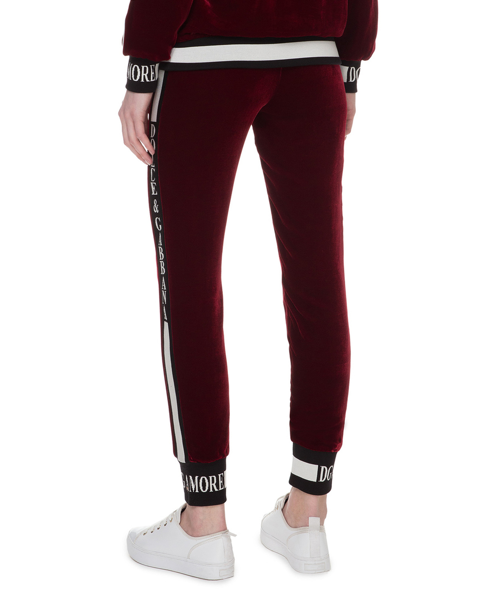 Бархатные брюки Dolce&Gabbana FTA1DT-G7VDM, бордовый цвет • Купить в интернет-магазине Kameron