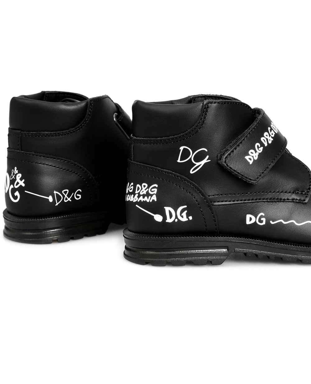 Детские кожаные ботинки Dolce&Gabbana Kids DL0064-AH813, черный цвет • Купить в интернет-магазине Kameron