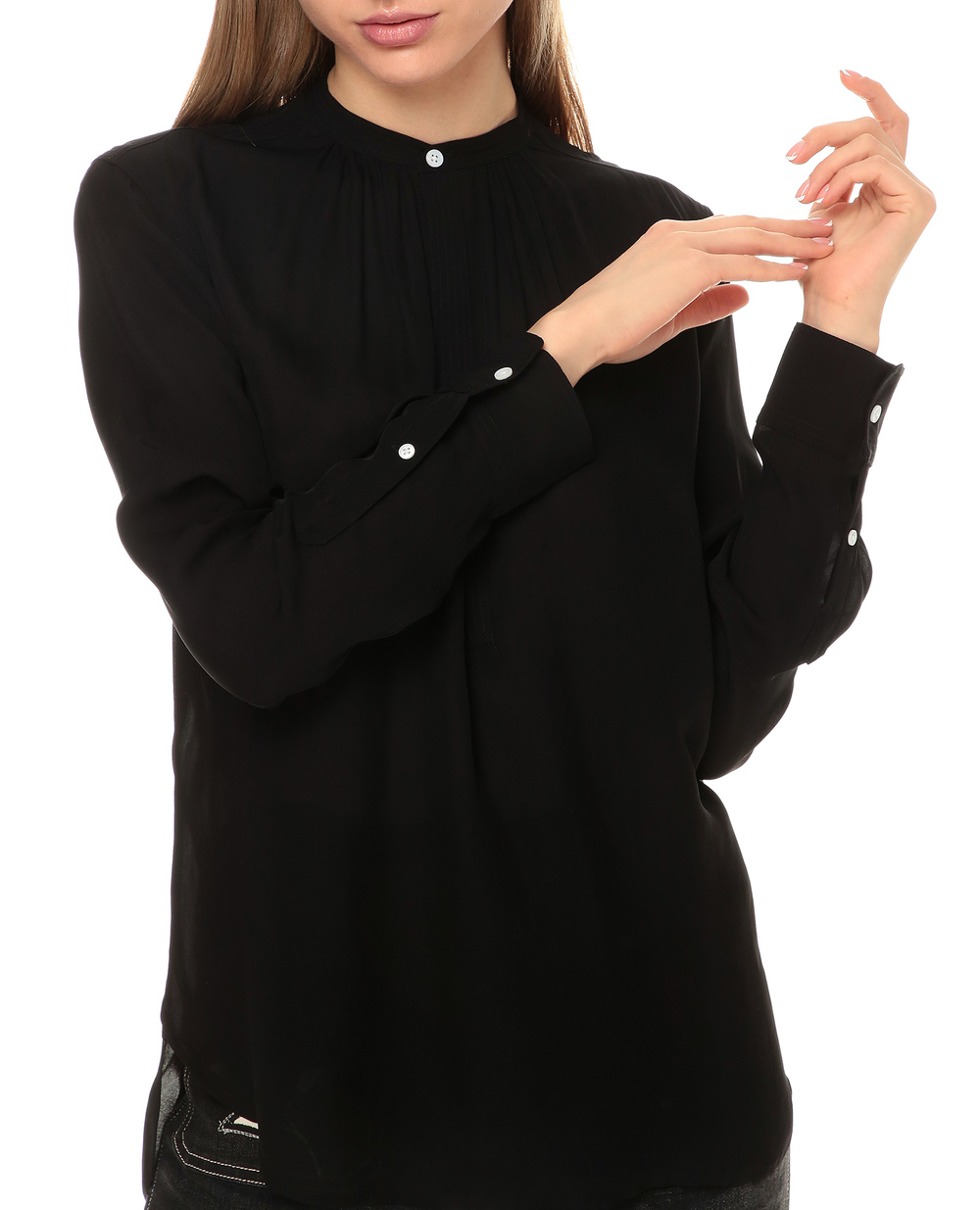 Шелковая блуза Polo Ralph Lauren 211780701001, черный цвет • Купить в интернет-магазине Kameron