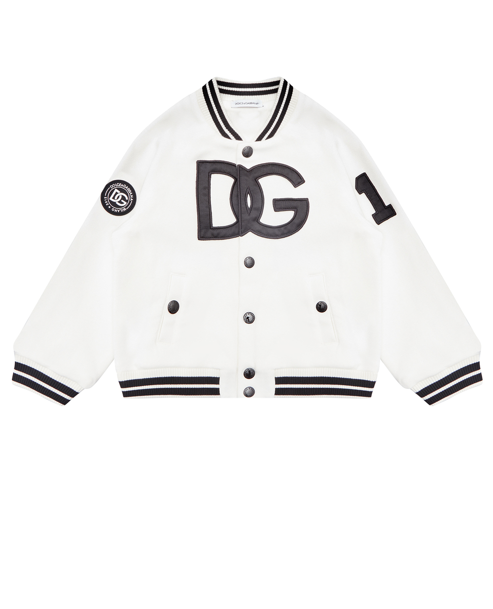 Бомбер Dolce&Gabbana Kids L1JWDK-G7B8G, білий колір • Купити в інтернет-магазині Kameron
