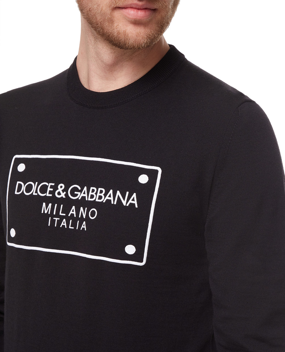 Шерстяной джемпер Dolce&Gabbana GXJ79Z-JBVQ4, черный цвет • Купить в интернет-магазине Kameron