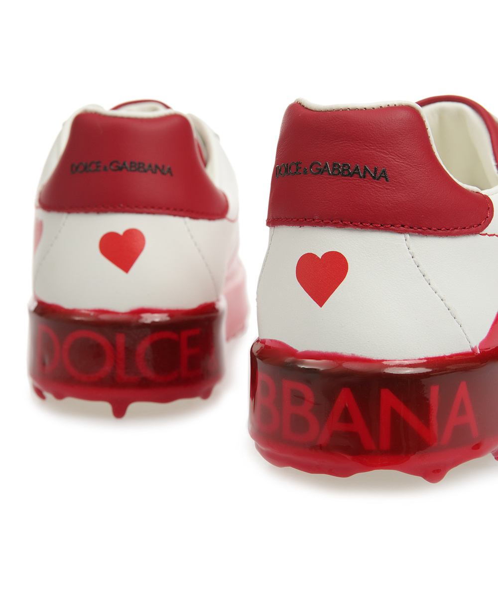 Кожаные сникеры Dolce&Gabbana Kids D10827-AK418-M, белый цвет • Купить в интернет-магазине Kameron