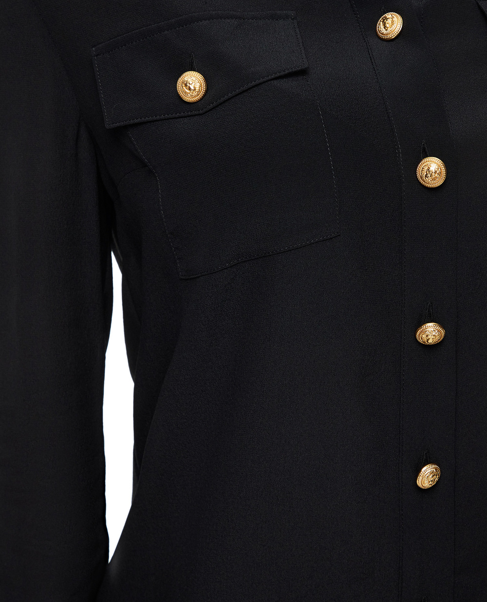 Шелковая блуза Balmain AF1HS050SB66, черный цвет • Купить в интернет-магазине Kameron