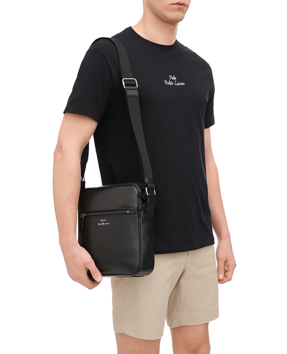Шкіряна сумка Crossbody Polo Ralph Lauren 405803912001, чорний колір • Купити в інтернет-магазині Kameron