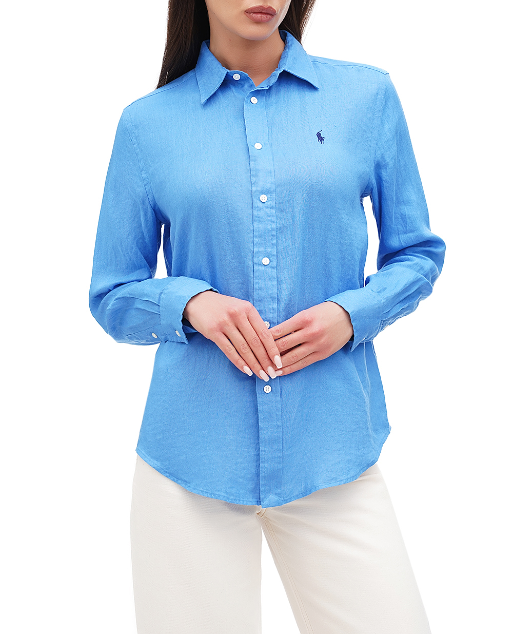 Льняная рубашка Polo Ralph Lauren 211920516012, синий цвет • Купить в интернет-магазине Kameron