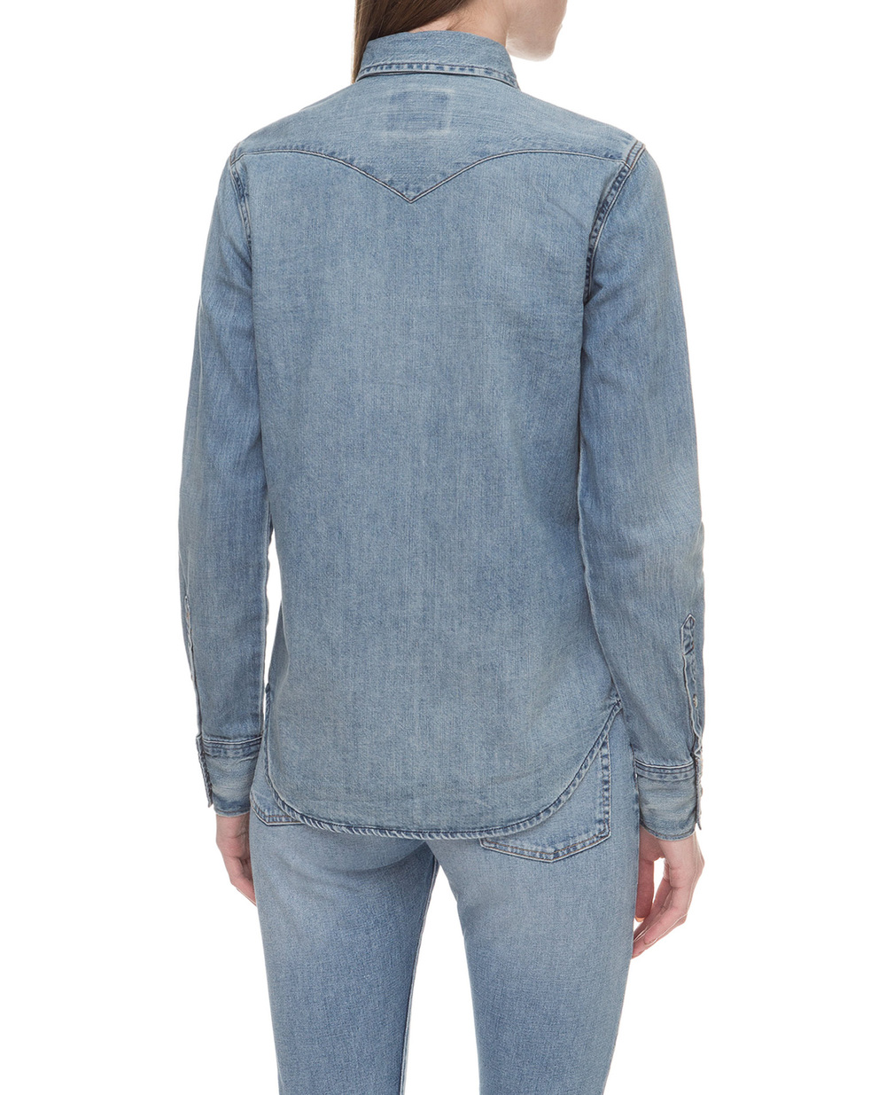 Джинсовая рубашка Polo Ralph Lauren 211750495001, голубой цвет • Купить в интернет-магазине Kameron