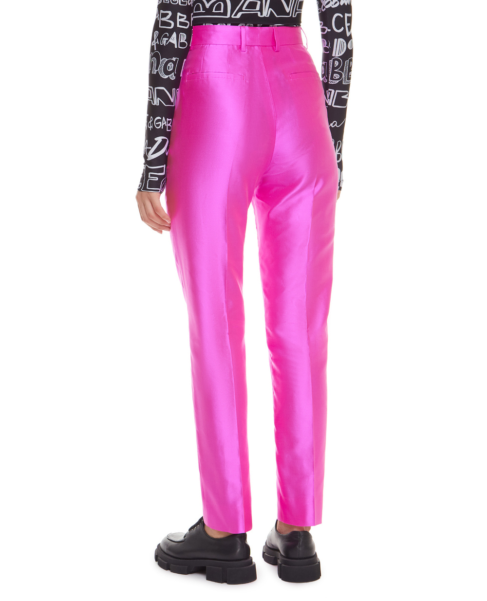 Шелковые брюки Dolce&Gabbana FTAM2T-FU1DM, розовый цвет • Купить в интернет-магазине Kameron