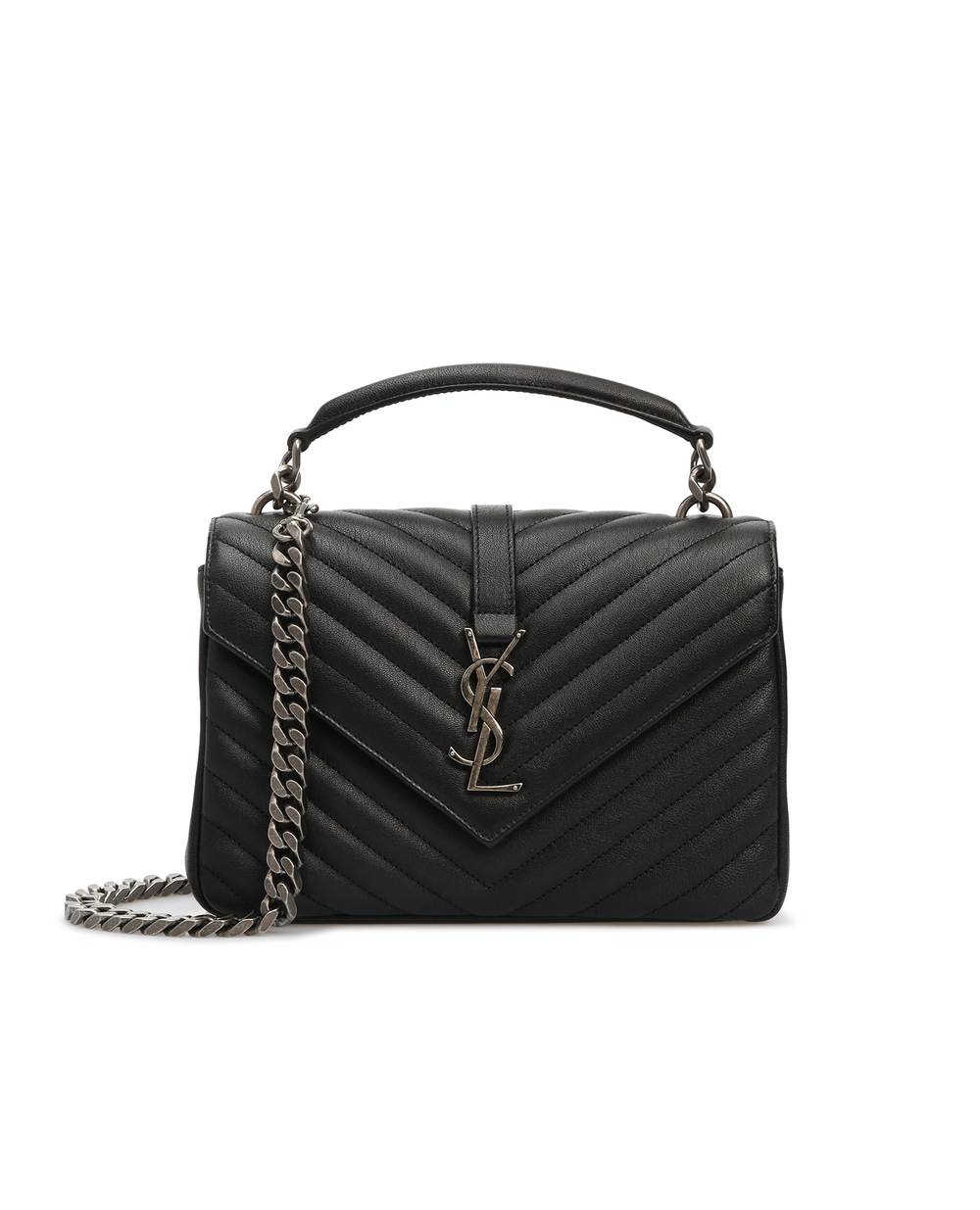 Шкіряна сумка College Medium Saint Laurent 600279-BRM04, чорний колір • Купити в інтернет-магазині Kameron