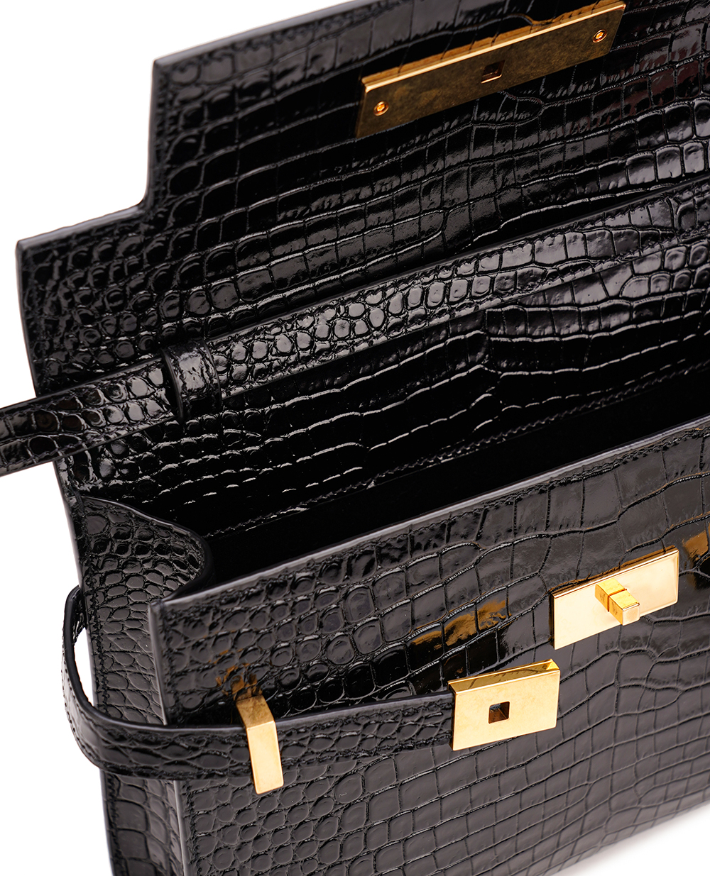 Шкіряна сумка Manhattan Small Saint Laurent 675626-DND0W, чорний колір • Купити в інтернет-магазині Kameron
