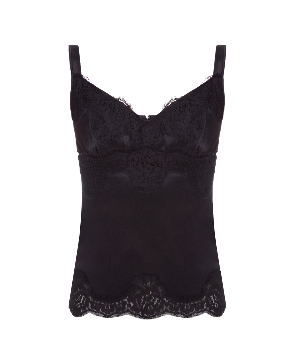 Шелковый топ Dolce&Gabbana F7W01T-FURAG, черный цвет • Купить в интернет-магазине Kameron