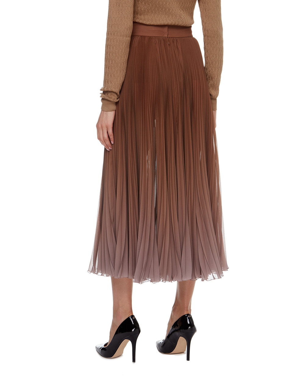 Юбка-плиссе Dolce&Gabbana F4BZOT-GDW12, коричневый цвет • Купить в интернет-магазине Kameron