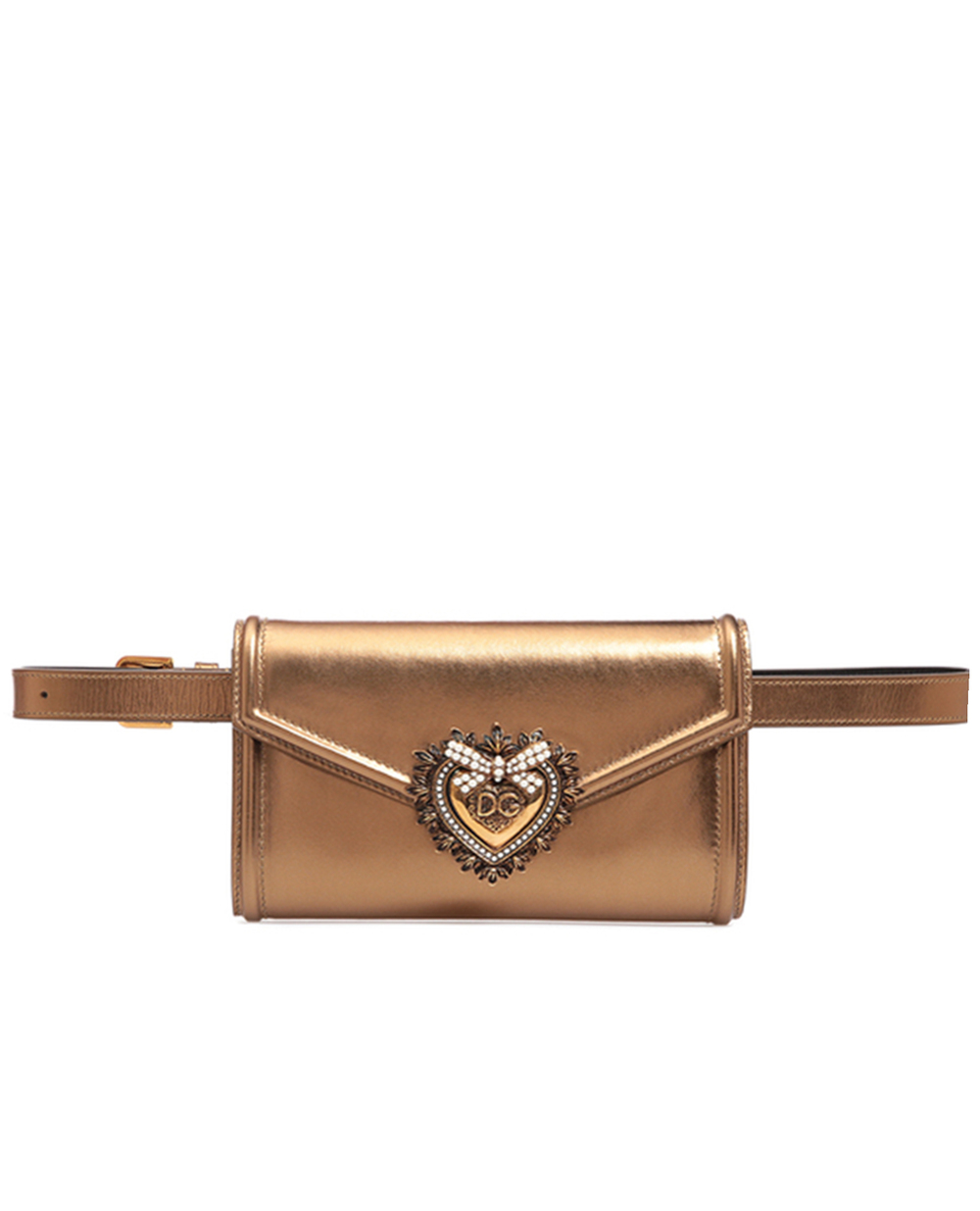 Шкіряна сумка Devotion Dolce&Gabbana BB6706-A1016, золотий колір • Купити в інтернет-магазині Kameron
