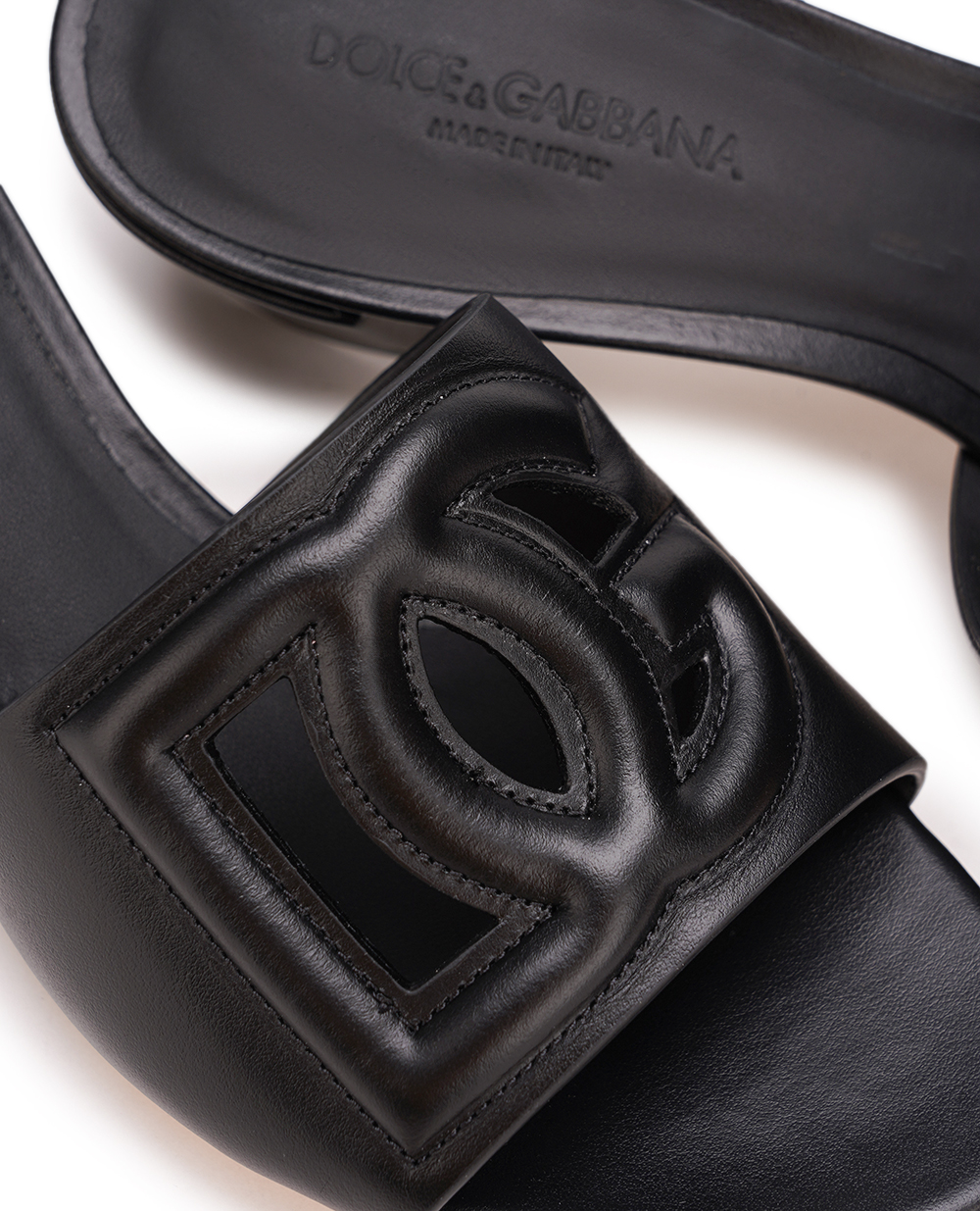 Кожаные мюли Dolce&Gabbana CR1139-AY329, черный цвет • Купить в интернет-магазине Kameron