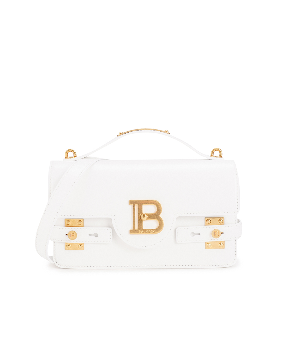 Кожаная сумка B-Buzz Shoulder 24 Balmain CN0DA828LSLX, белый цвет • Купить в интернет-магазине Kameron