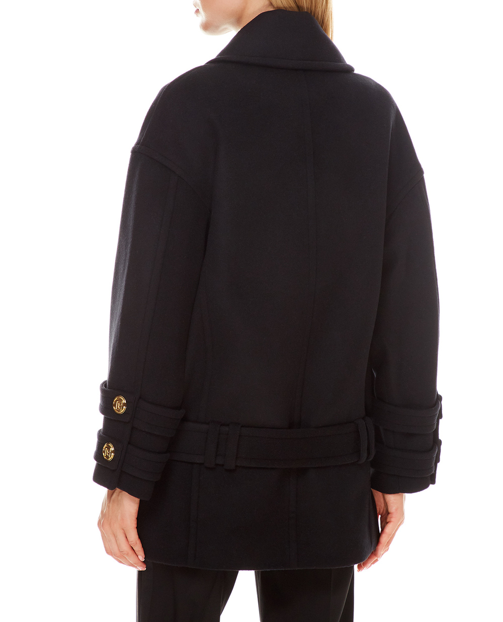 Вовняне пальто Balmain WF1UA005W006, чорний колір • Купити в інтернет-магазині Kameron