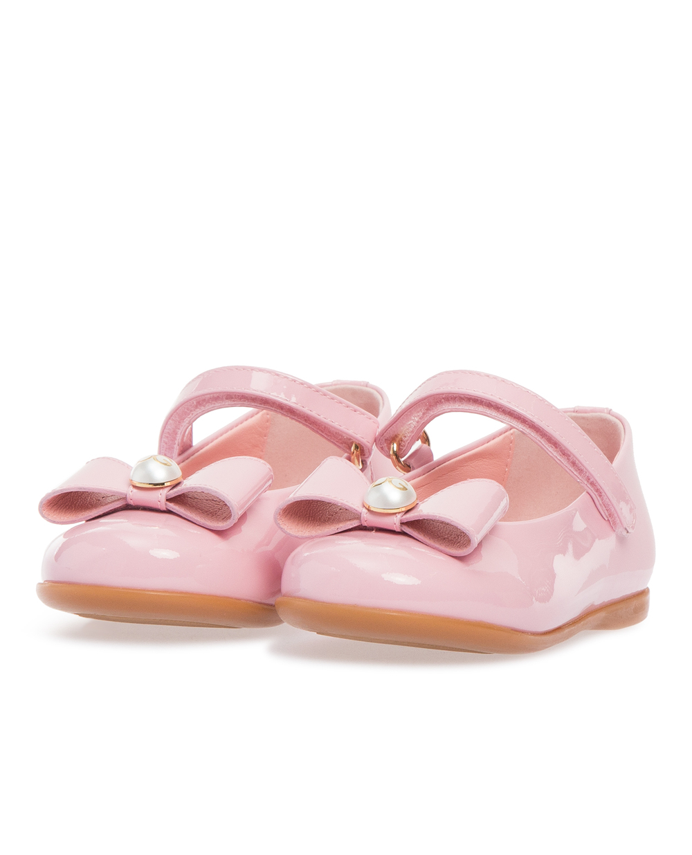 Дитячі лакові балетки Dolce&Gabbana Kids D20068-A1328, рожевий колір • Купити в інтернет-магазині Kameron