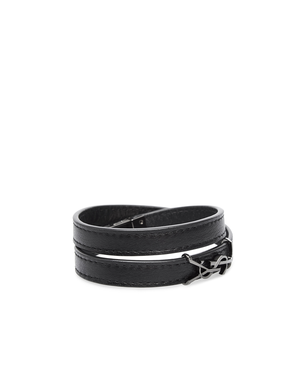 Шкіряний браслет Saint Laurent 536073-BOO0R-, чорний колір • Купити в інтернет-магазині Kameron