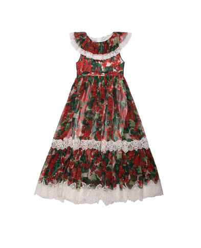 Dolce&Gabbana Детское шелковое платье - Артикул: L51DM8-HS1ZV-B
