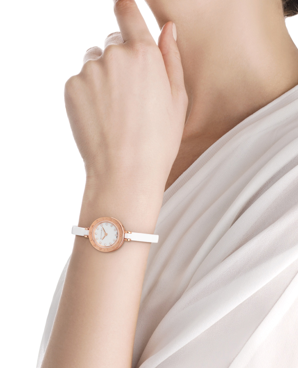 Часы Bvlgari B.Zero1 Bulgari 102088, белый цвет • Купить в интернет-магазине Kameron