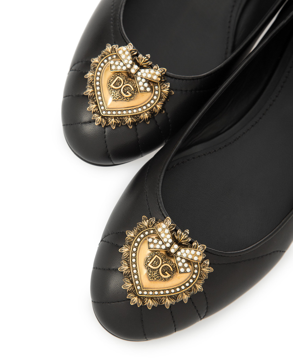 Кожаные балетки Devotion Dolce&Gabbana CB0173-AV967, черный цвет • Купить в интернет-магазине Kameron