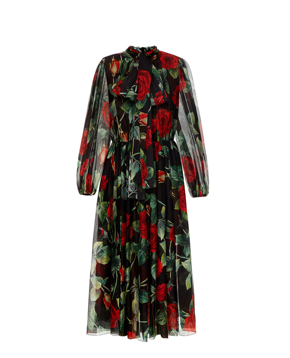Шелковое платье Dolce&Gabbana F6R3IT-IS1JB, черный цвет • Купить в интернет-магазине Kameron