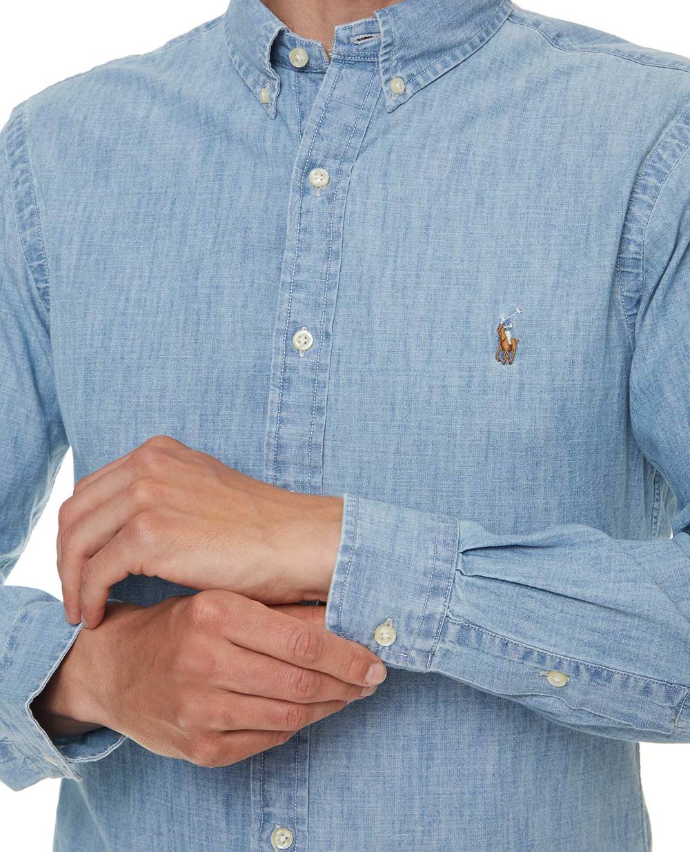 Рубашка Polo Ralph Lauren 710795458002, голубой цвет • Купить в интернет-магазине Kameron