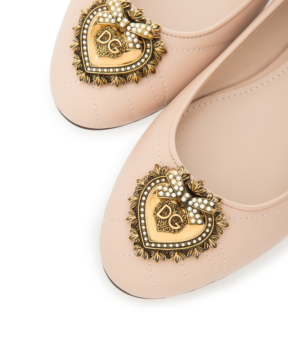 Кожаные балетки Devotion Dolce&Gabbana CB0173-AV967, розовый цвет • Купить в интернет-магазине Kameron