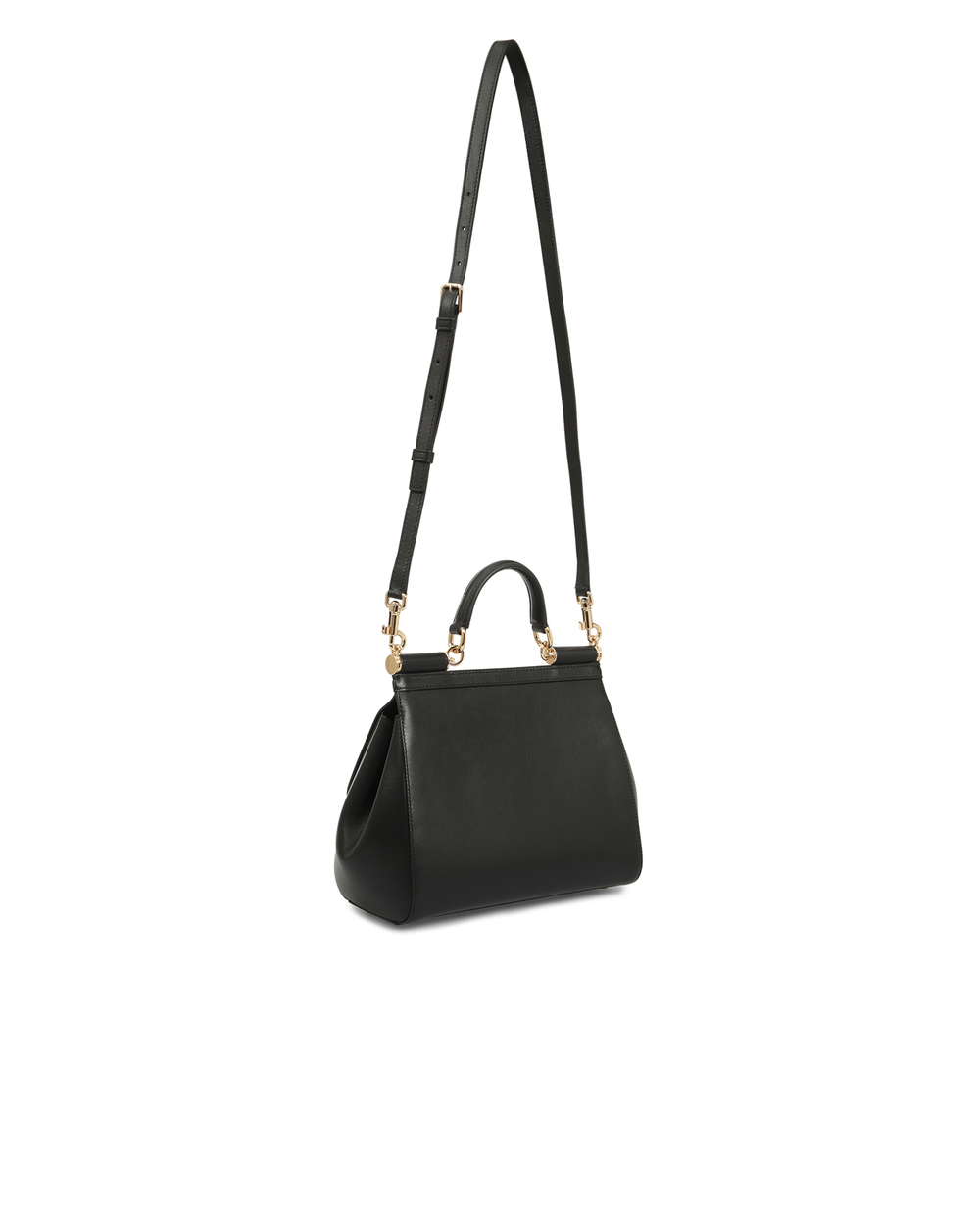 Кожаная сумка Sicily medium Dolce&Gabbana BB6002-AW752, черный цвет • Купить в интернет-магазине Kameron