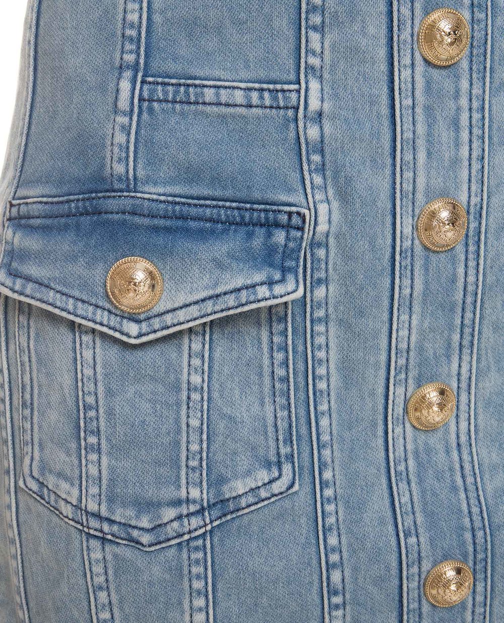 Юбка джинсовая Balmain TF14013D005, голубой цвет • Купить в интернет-магазине Kameron