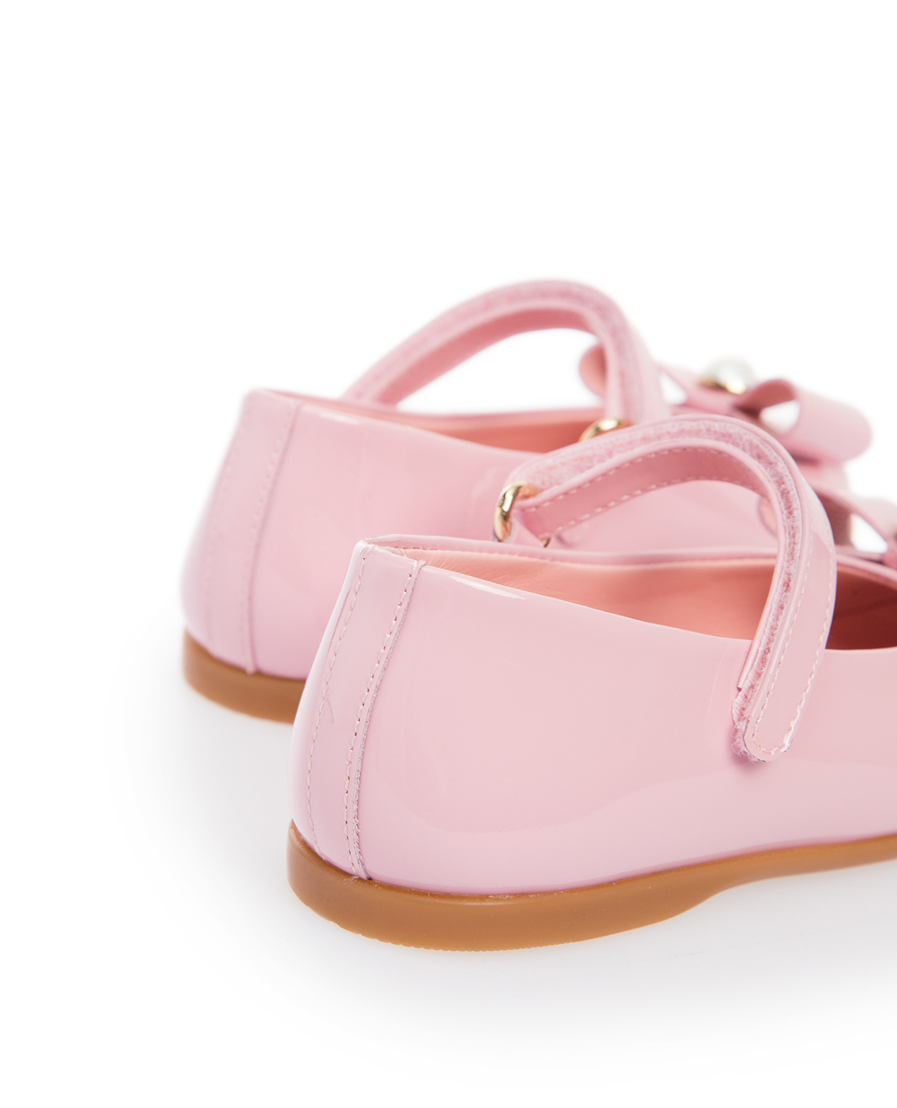 Детские лаковые балетки Dolce&Gabbana Kids D20068-A1328, розовый цвет • Купить в интернет-магазине Kameron