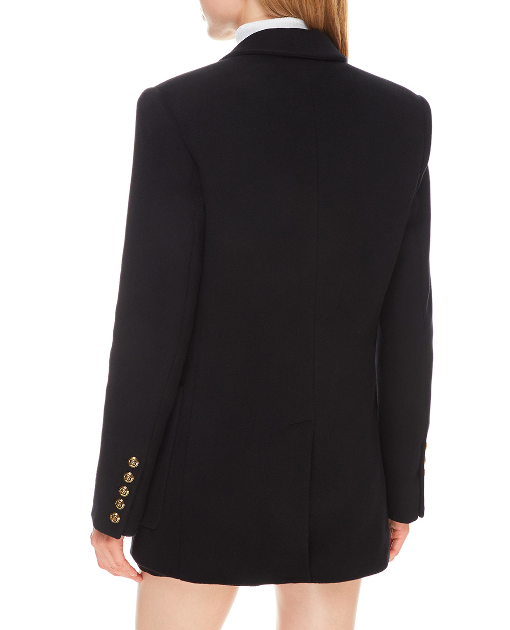Шерстяное пальто Balmain WF1SH010W006, черный цвет • Купить в интернет-магазине Kameron