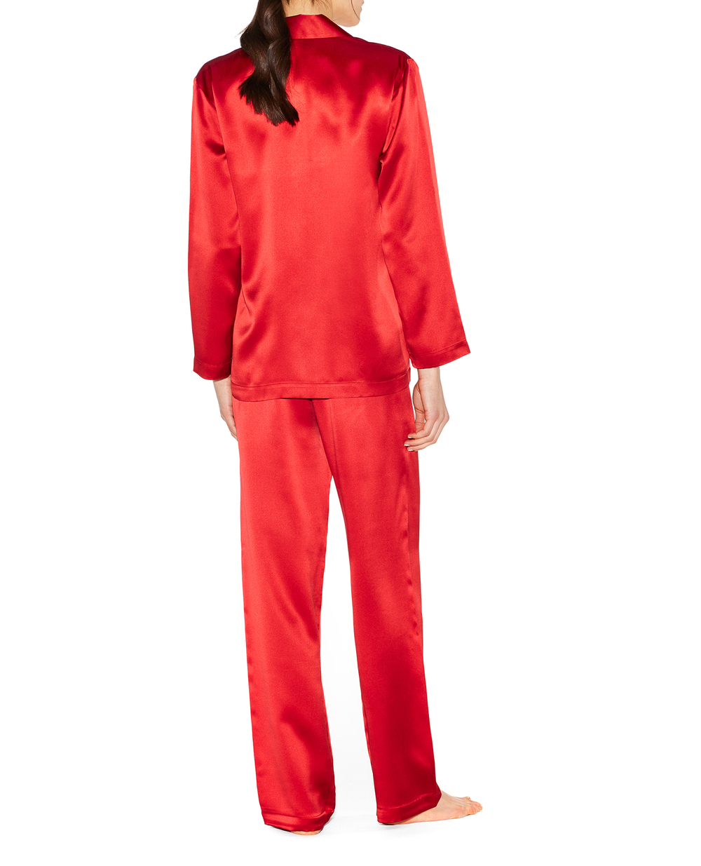 Шелковая пижама (рубашка, брюки) La_Perla 20288, красный цвет • Купить в интернет-магазине Kameron