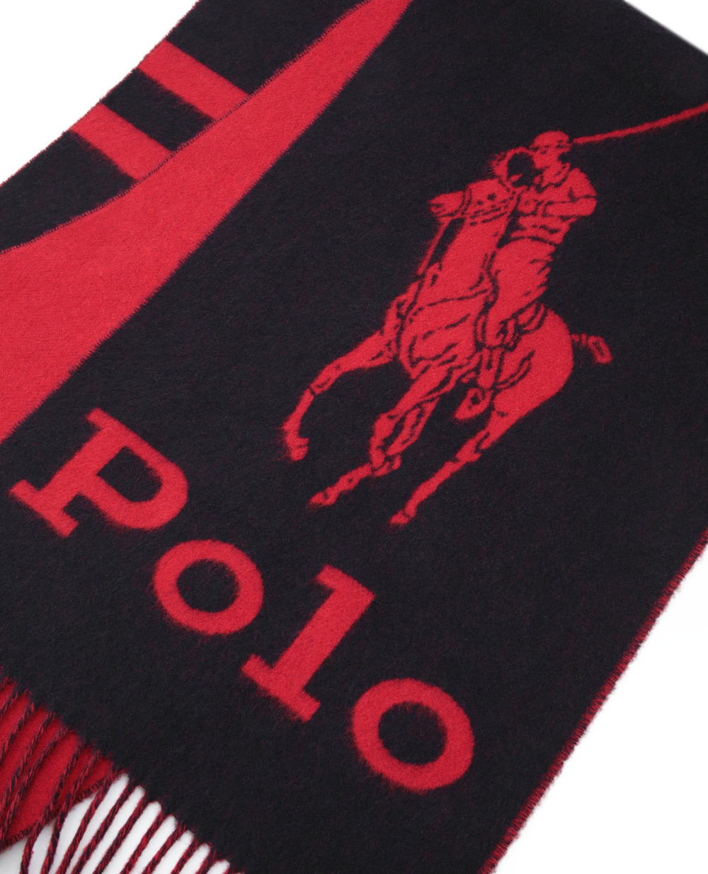 Шерстяной шарф Polo Ralph Lauren 449823817004, черный цвет • Купить в интернет-магазине Kameron