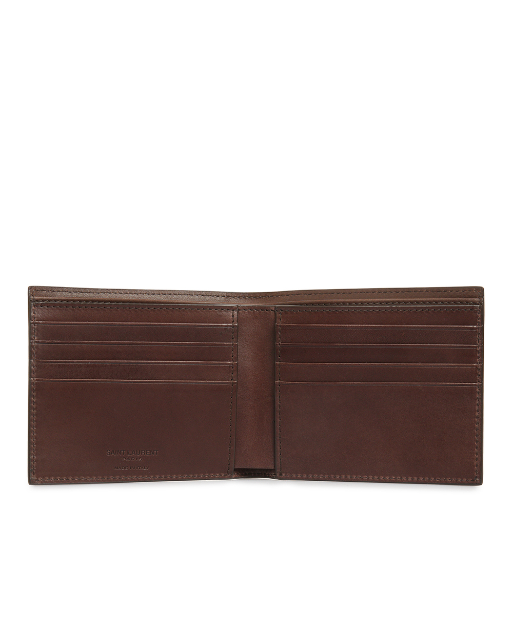 Кожаный кошелек Eats/West Saint Laurent 396307-0TZ0W, коричневый цвет • Купить в интернет-магазине Kameron