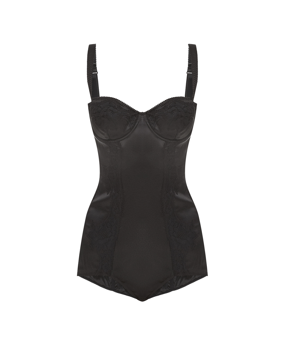 Шелковое боди Dolce&Gabbana O9A05T-FUAD8, черный цвет • Купить в интернет-магазине Kameron