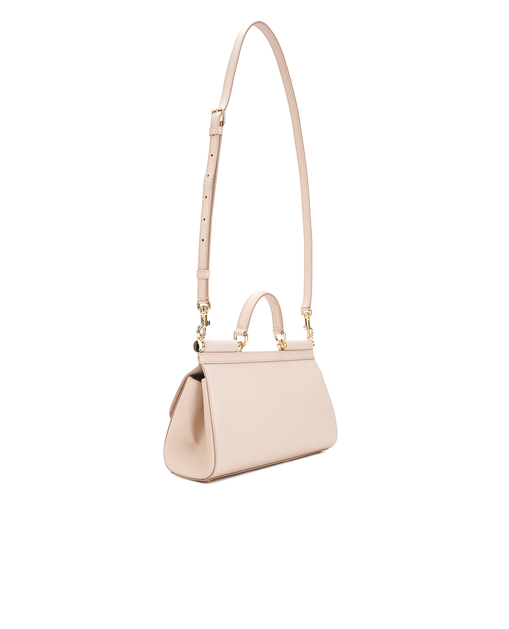 Кожаная сумка Sicily Elongated Dolce&Gabbana BB7117-A1001, пудровый цвет • Купить в интернет-магазине Kameron
