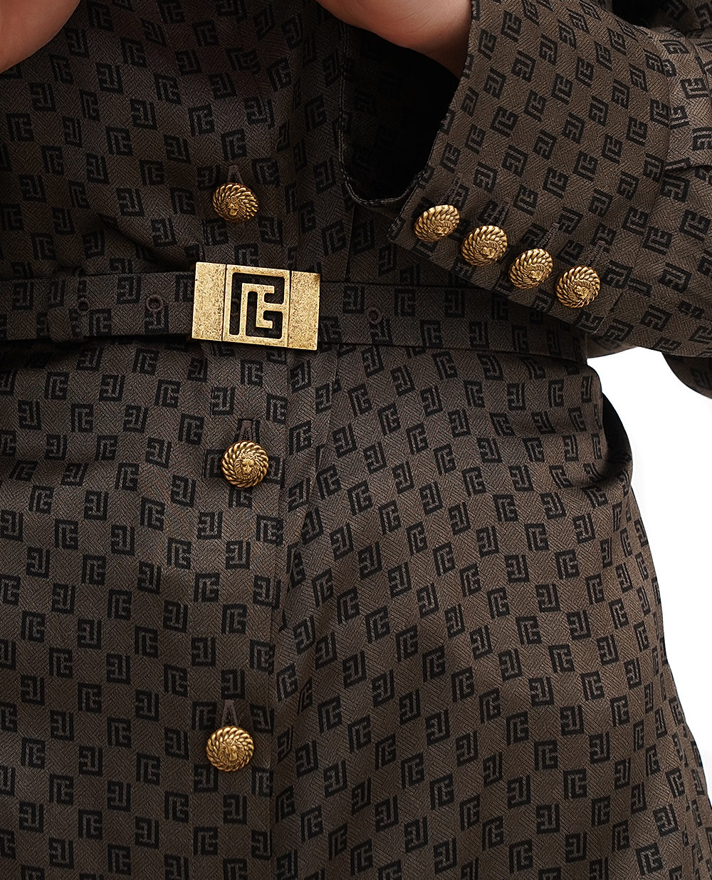  Блуза Balmain BF0HS270VD98, коричневий колір • Купити в інтернет-магазині Kameron
