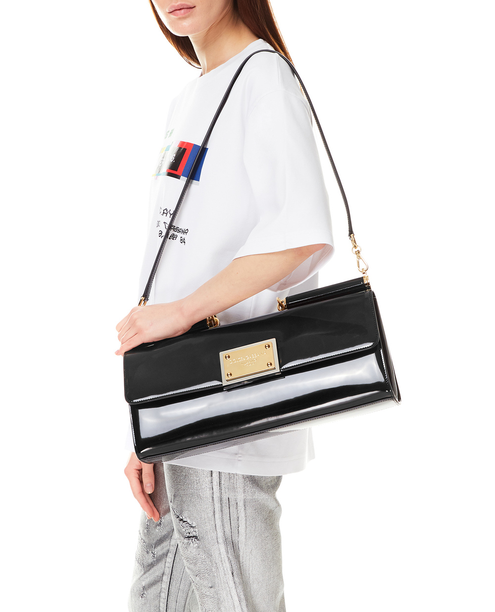 Кожаная сумка 90es Sicily Dolce&Gabbana BB7007-A1037, черный цвет • Купить в интернет-магазине Kameron