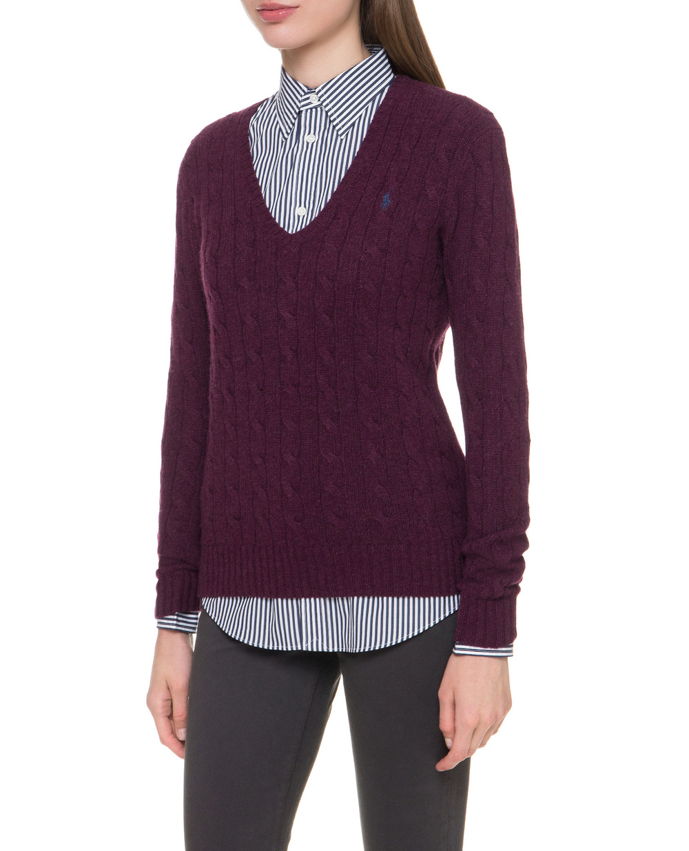 Вовняний пуловер Polo Ralph Lauren 211508656057, фіолетовий колір • Купити в інтернет-магазині Kameron