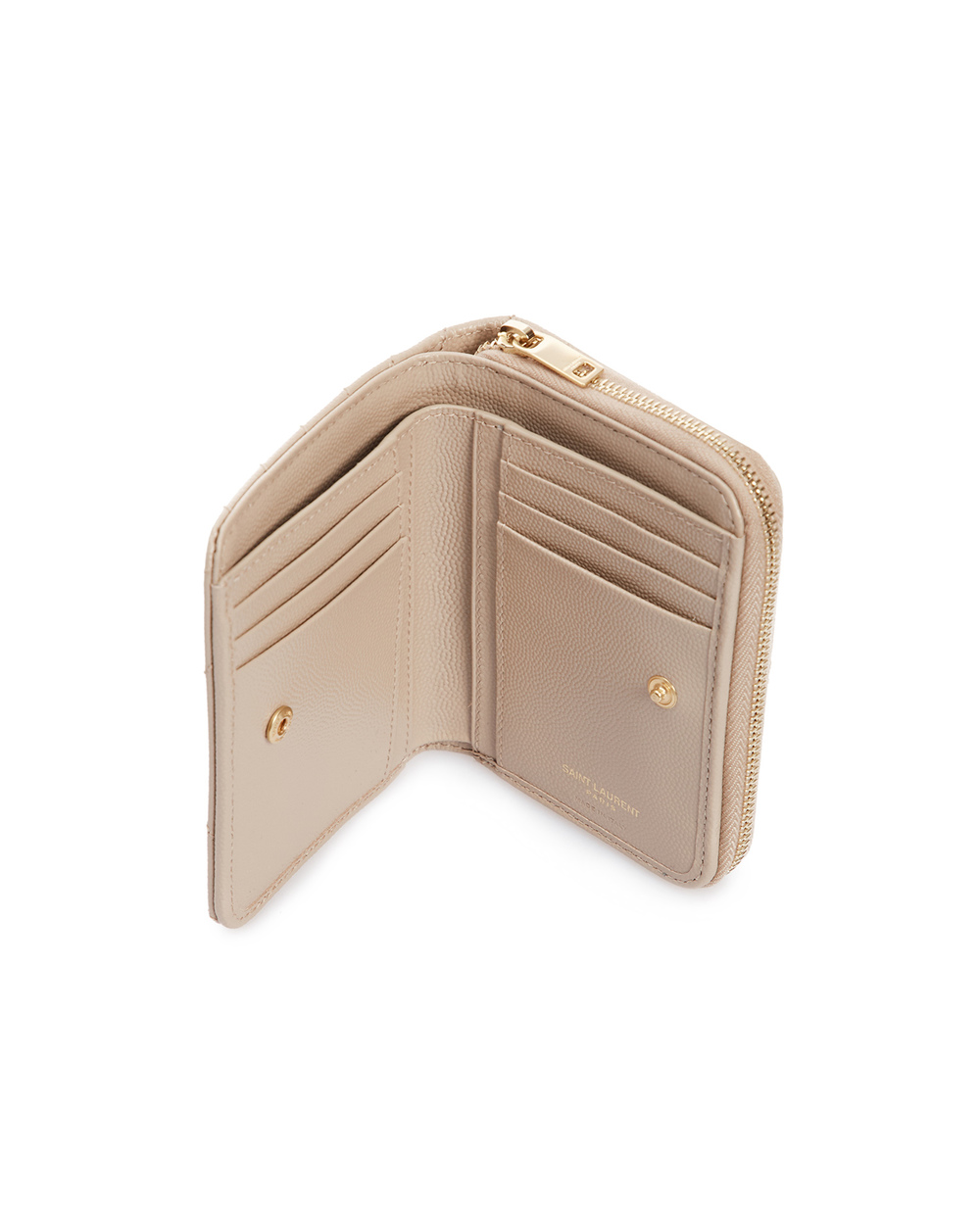 Кожаный кошелек Saint Laurent 403723-BOW01-, бежевый цвет • Купить в интернет-магазине Kameron