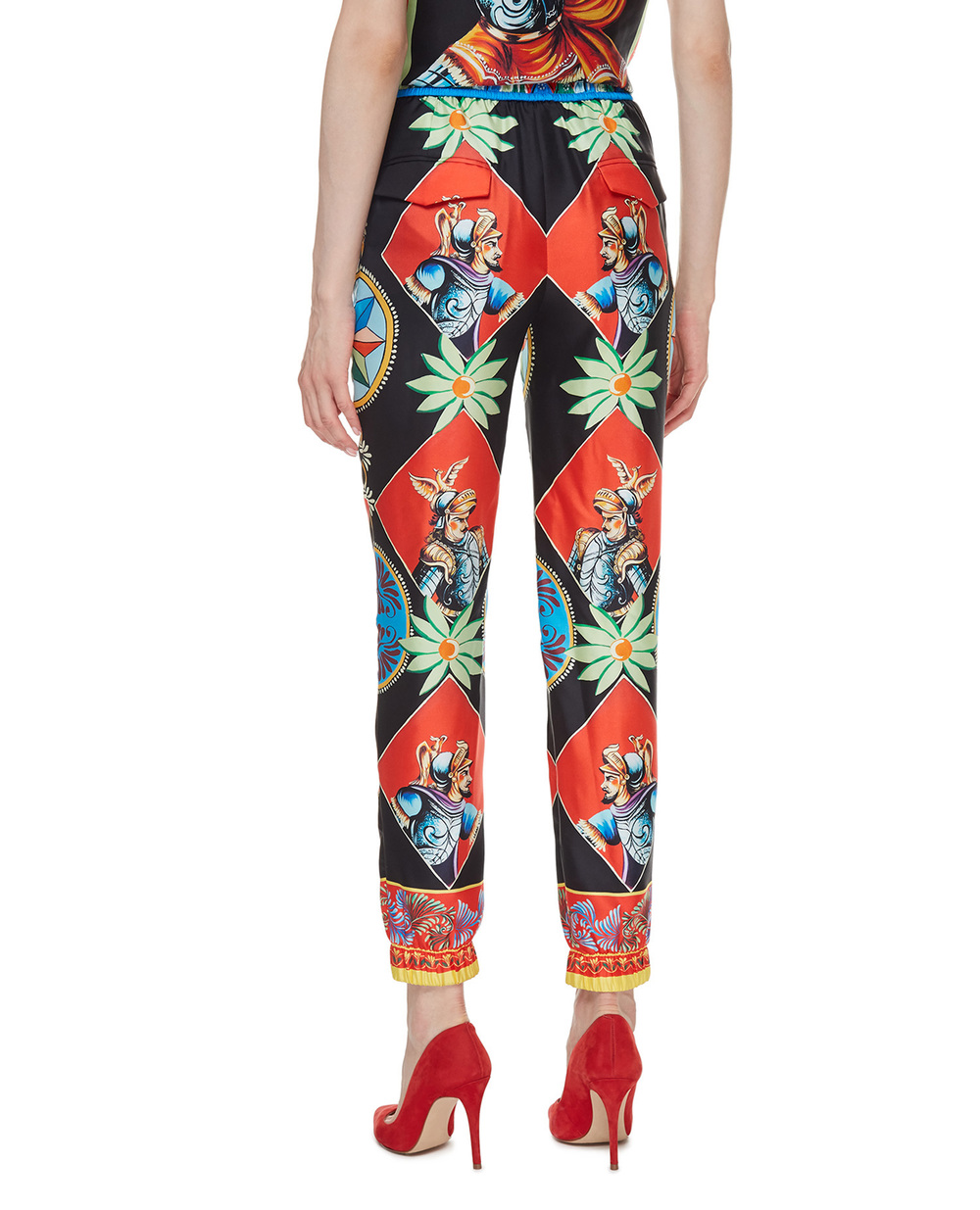 Шовкові штани Dolce&Gabbana FTBPWT-FI1ND, різнокольоровий колір • Купити в інтернет-магазині Kameron