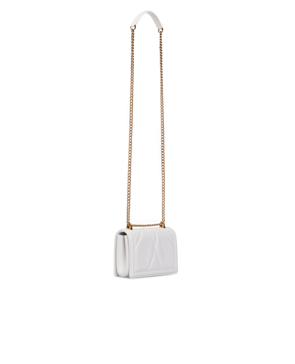 Кожаная сумка Devotion mini Dolce&Gabbana BB6880-AV967, белый цвет • Купить в интернет-магазине Kameron