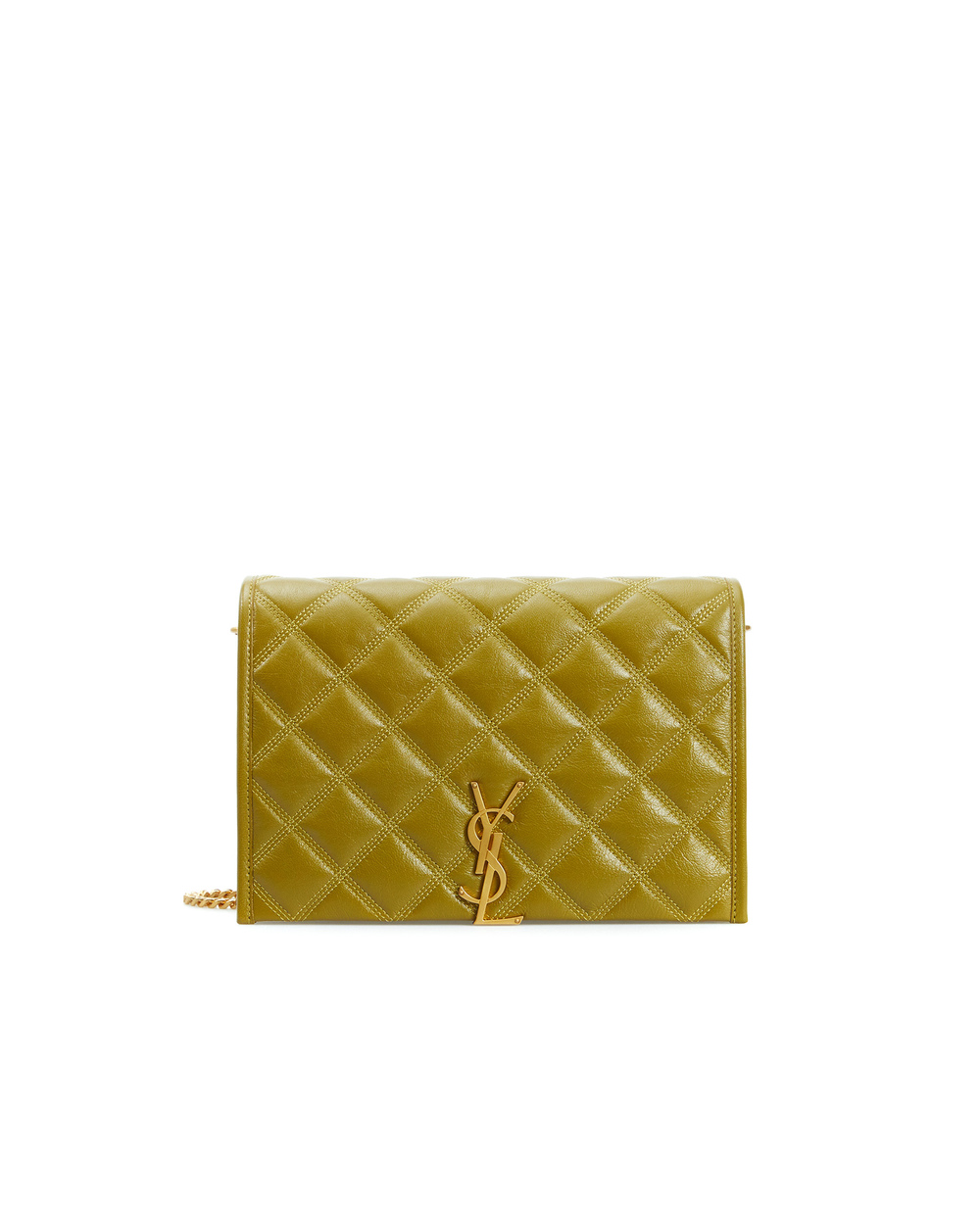 Кожаная сумка Becky Saint Laurent 650769-1D319-, оливковый цвет • Купить в интернет-магазине Kameron
